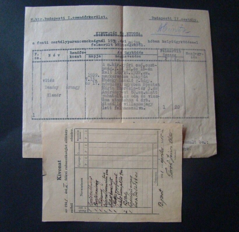 54-1044 1938-41 Csndőrségi kimutatás és kivonat