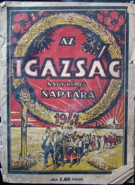55-841 Igazság. c. lap nagy képes naptára 1947. év ( kissé szakadozott)