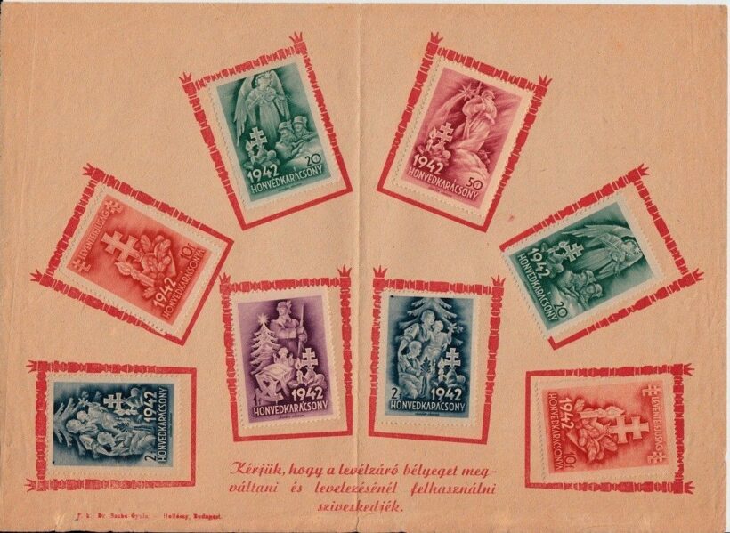 55-838 1942. év karácsonyi levélzáró bélyegei