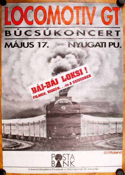 1992 LGT Búcsúkoncert plakát, ofszet, ragasztott, 115×80 cm