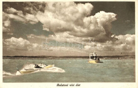 Balaton, vízi élet, motorcsónak, gőzhajó (EK)