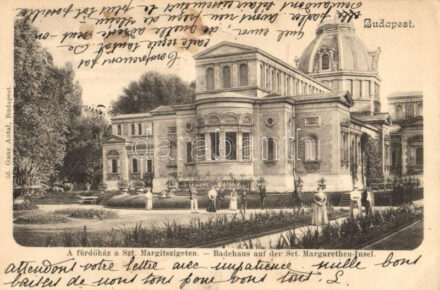 Budapest XIII. Margitsziget, fürdőház, kiadja Ganz Antal Nr. 55. (EK)