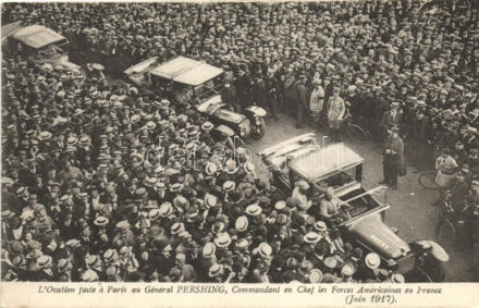 Paris, General Pershing, commander of the American forces, ovation, automobiles