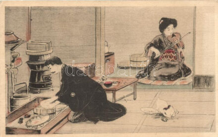 Japanese couple, folklore, humour, Torii Shoten (EK)
