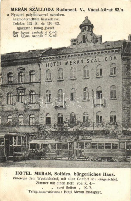 Budapest V. Merán szálloda, Váczi körút 82/a