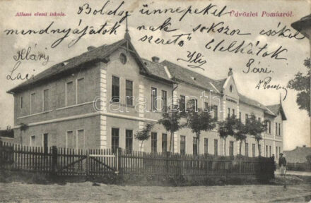 Pomáz, Állami elemi iskola; kiadja Schwartz János