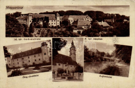 Mosonmagyaróvár, Magyaróvár; gazdaakadémia, Római katolikus templom, Öreg Akadémia, Lajta (EK)