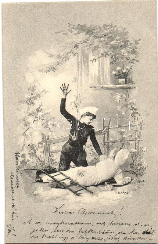 Chimney Sweeper, cook, children, humour, floral s: E. Ernst (EB)