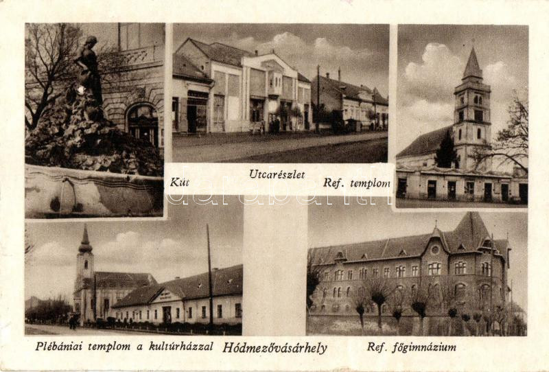 Hódmezővásárhely, utca, kút, Református főgimnázium és templom, Kultúrház