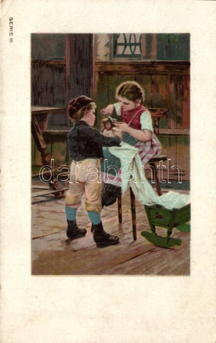 Nestlé-féle gyermekliszt / children's flour, advertisement, Serie III. litho (EK)