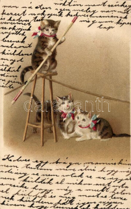 Acrobat cats, Emb. litho (EK)