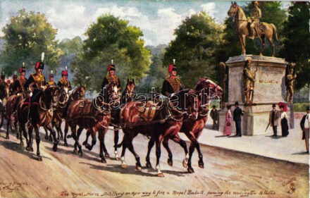 The Royal Horse Artillery; Raphael Tuck & Sons Oilette 'Military in London' Series III. 9081. s: Harry Payne