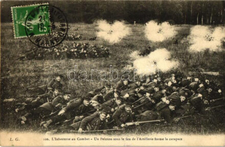 L'Infanterie au Combat / WWI French infantry soldiers, artillery shell shape
