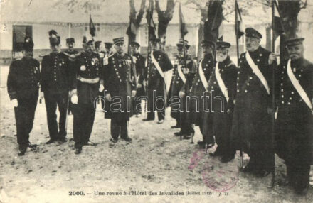 French soldiers during innspection at the Invalides Hotel in July 1912.