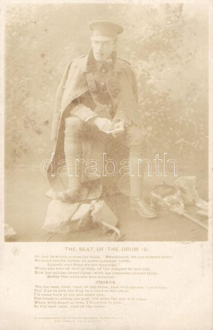 The beat of the drum (2) British romantic military postcard