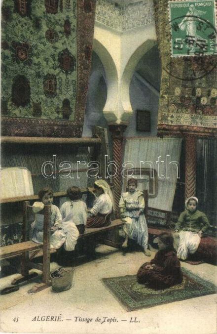 Carpet weavers, Algerian folklore (small tear)