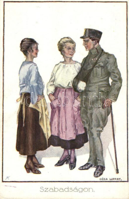 'Szabadságon' / injured soldier on leave, PGWI No. 151, s:Lippay Géza (EK)