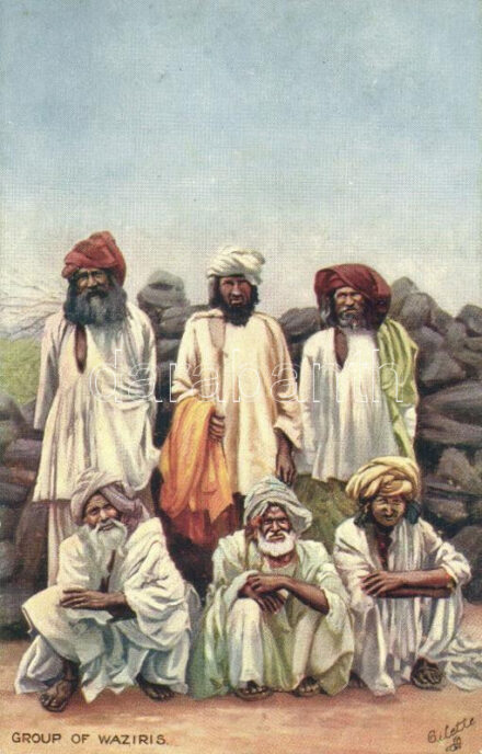 Group of Waziris; Raphael Tuck & Sons Oilette 'Native Life in India' 9310.