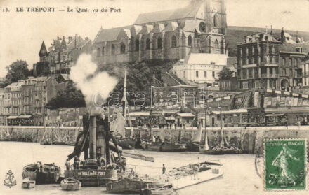 Le Tréport, Le Quai / quay, SS 'La Ville du Treport', barge (EK)