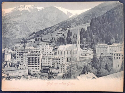 Bad Gastein, Grand Hotel Gasteiner Hof, Gruber's Mieth Badehaus / hotels, giant postcard, Römmler und Jonas Nr 2778. (29,5 cm x 23 cm) (EM)