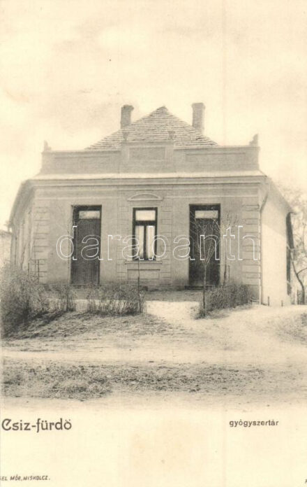 Csizfürdő, Ciz Kupele; gyógyszertár, kiadja Fogel Mór / pharmacy