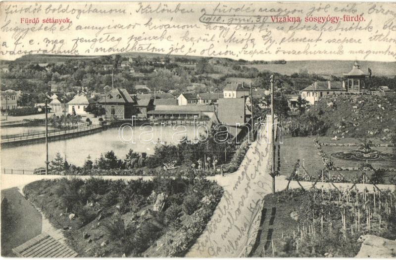 Vízaknasósgyógyfürdő, Ocna Sibiului; Fürdő sétányok / spa promenade