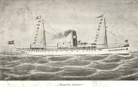 SS Hegedűs Sándor egycsavaros tengeri személy és áruszállító gőzhajó. Magyar-Horvát Hajótársaság, 1900-ban készült / Hungarian sea passenger and cargo steamship (EK)