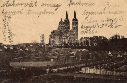 Diakovár, Djakovo, Dakovo; Székesegyház, Makso Bruck kiadása / cathedral + kétnyelvű bélyegző / bilingual cancellation (EK)