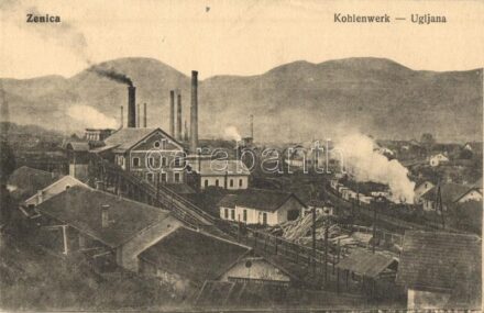 Zenica, Kohlenwerk Ugljana / coal factory. Adolf Weisz + 'K.U.K. MILIT. POST SARAJEVO'