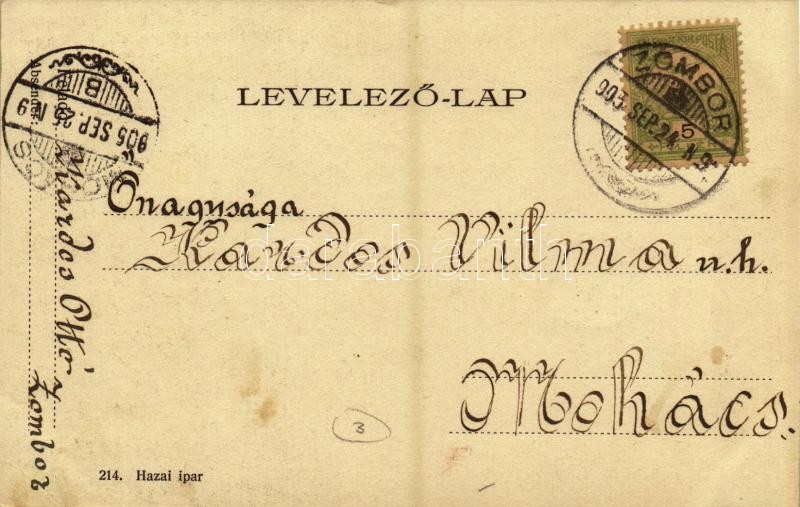 1905 Zombor, Sombor; Schweidel József (13 aradi vértanú egyike) szobor koszorúkkal és magyar zászlókkal a felavatásakor (1905. május 18-án) / monument with Hungarian flags and wreaths after its inauguration (EK) - Image 2