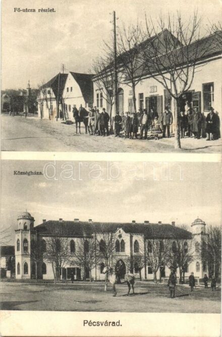 Pécsvárad, Fő utca, üzlet, Községháza, Tóth Sándor kiadása (Rb)