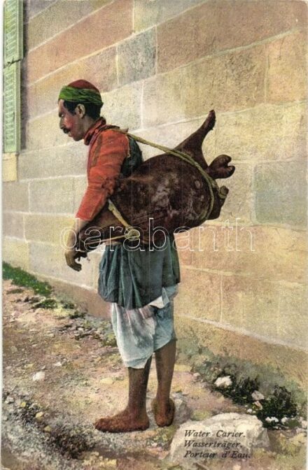 Wasserträger / Jerusalemite folklore, water carrier. Fr. Vester & Co. No. 347.