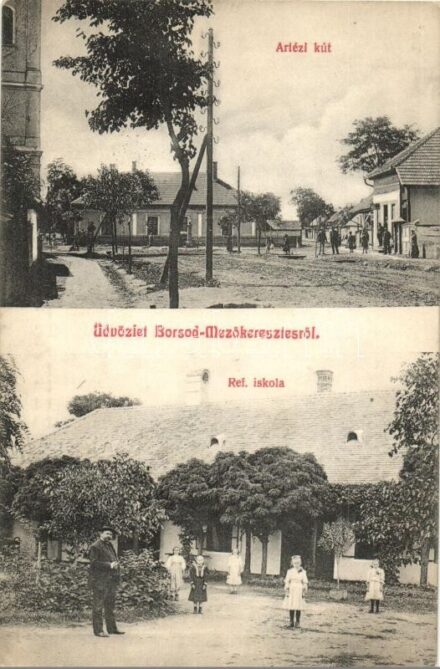 Mezőkeresztes, Borsodmezőkeresztes; Artézi kút, Református iskola (EK)