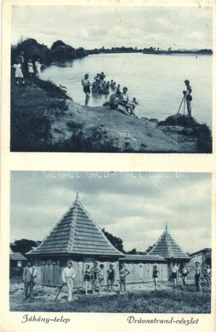Zákány-telep, Dráva strand, fürdőzők (EK)