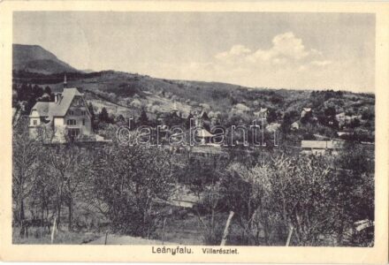 Leányfalu, Villák. Ecker Sándor kiadása (EK) + 'PÓCSMEGYE-LEÁNYFALU B' mozgóposta