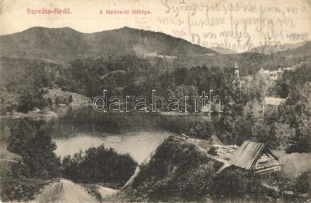 Szováta-fürdő, Sovata; Lacul Ursu / Medve-tó látképe. Schuster Emil kiadása / heliothermal spa (EK)
