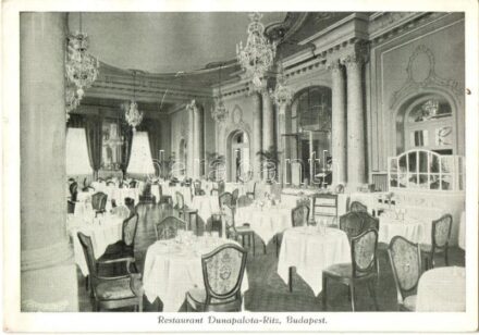 Budapest V. Hotel Dunapalota Ritz szálloda, étterem, belső. '1938 Léva visszatért' So. Stpl