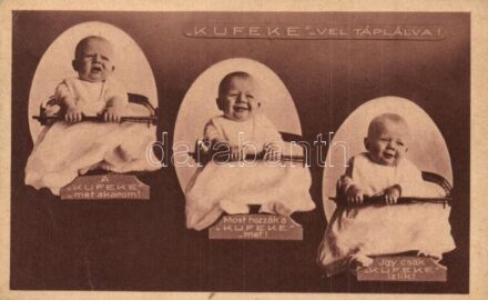 Kufeke, egészséges, gyenge és gyomorbeteg gyermekek és felnőttek tápszere / Hungarian nutritional formula advertising card (EK)