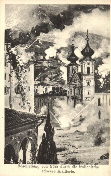 Gorizia, Görz, Gorica; Beschiessung durch die italienische schwere Artillerie / WWI bombing, ruins