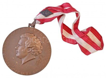 Ausztria 1928. '10. Német Énekes Fesztivál' Br emlékérem nyakszalagon. Szign.: Karl Perl (225g/90mm) T:2 ü. / Austria 1928. '10th German Singing Festival' Br commemorative plaque with neck ribbon. Sign.: (225g/90mm) C:XF ding