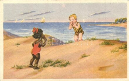 Children on the beach. W.S.S.B 9692/1.