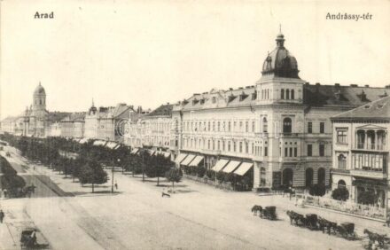 Arad, Andrássy tér, sörcsarnok és étterem, Első Magyar Általános Biztosító Társaság / square, beer hall, restaurant, insurance company