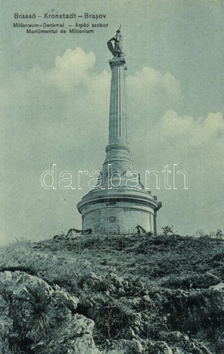 Brassó, Kronstadt, Brasov; Árpád szobor / millenium monument