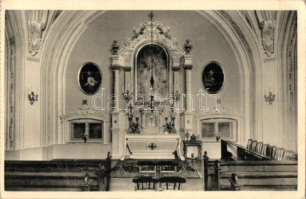 Budapest V. Az Angolkisasszonyok Sancta Maria nevelőintézete, Kápolna, belső. Váci utca 47. (EK)