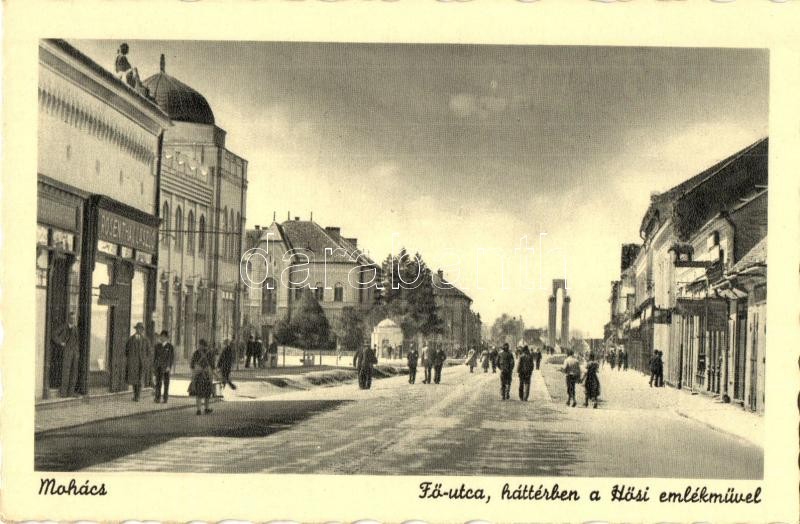 Mohács, Fő utca, Hősi emlékmű, Rosenthal László üzlete