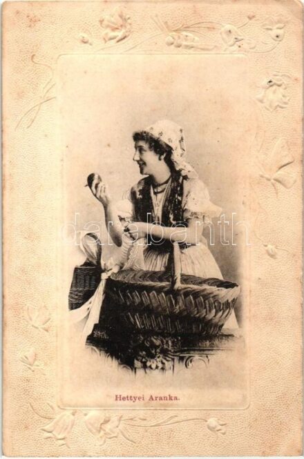 1901 Hettyey Aranka. Art Nouveau, Emb. floral frame (EK)