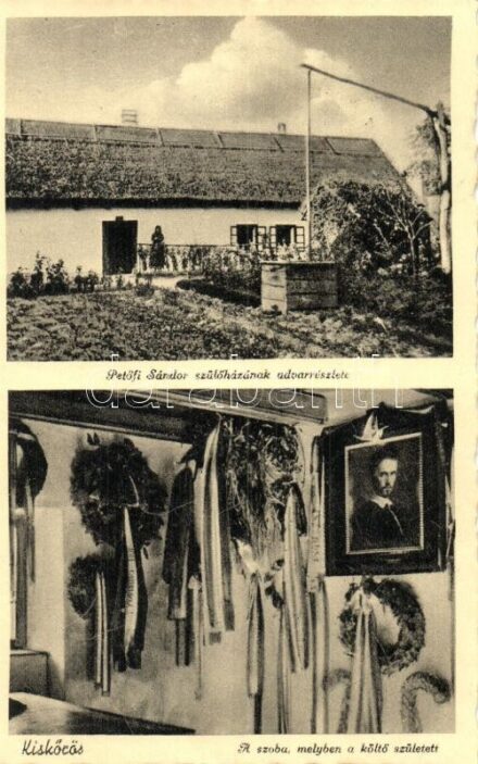 Kiskőrös, Petőfi Sándor szülőházának udvara, szoba melyben a költő született. belső