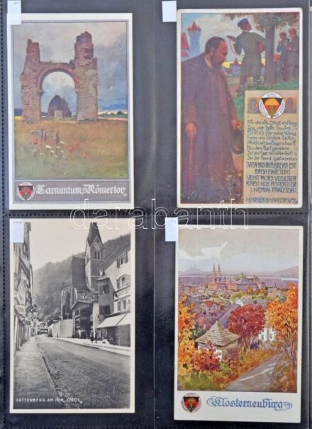 Ausztria 192 darabos szép régi képeslap gyűjtemény rengeteg jobb lappal albumban, hagyatékból / Austria 192 nice old cards with a lot of better ones in album