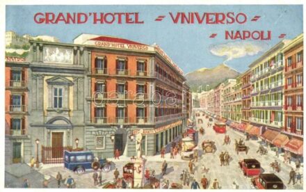 Naples, Napoli; Grand Hotel Universio, Ristorante / hotel and restaurant, advertisement card (EK)