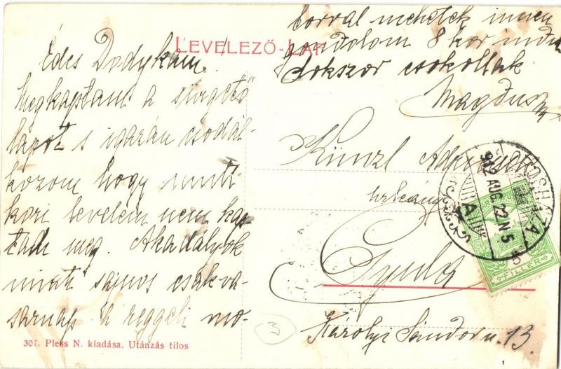 1912 Orosháza, Erzsébet királyné utca, Brünner Ármin üzlete, Központi szálloda és kávéház, bútorraktár. Pless N. kiadása W.L. (?) 307. - Image 2
